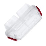 Rectangular box for food, capacity 500 ml, 2 compartments, transparent